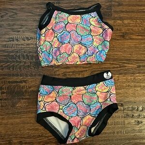 Valentine hearts Dance brief set